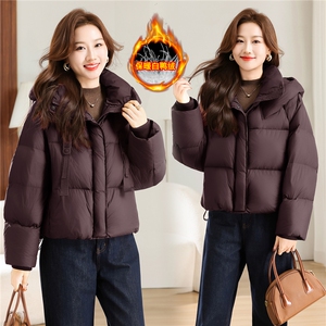 （有检）羽绒服女冬季加厚保暖连帽防风纯色百搭图片