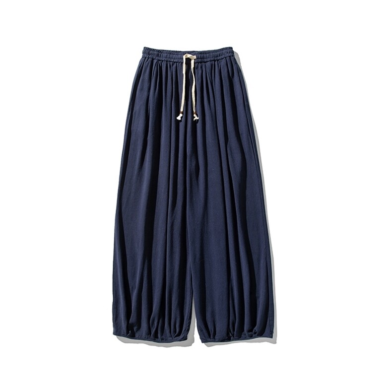 白底平铺夏季大码日系风亚麻休闲裤宽松直筒阔腿裤K303/P75,男装休闲裤,电商A221A
