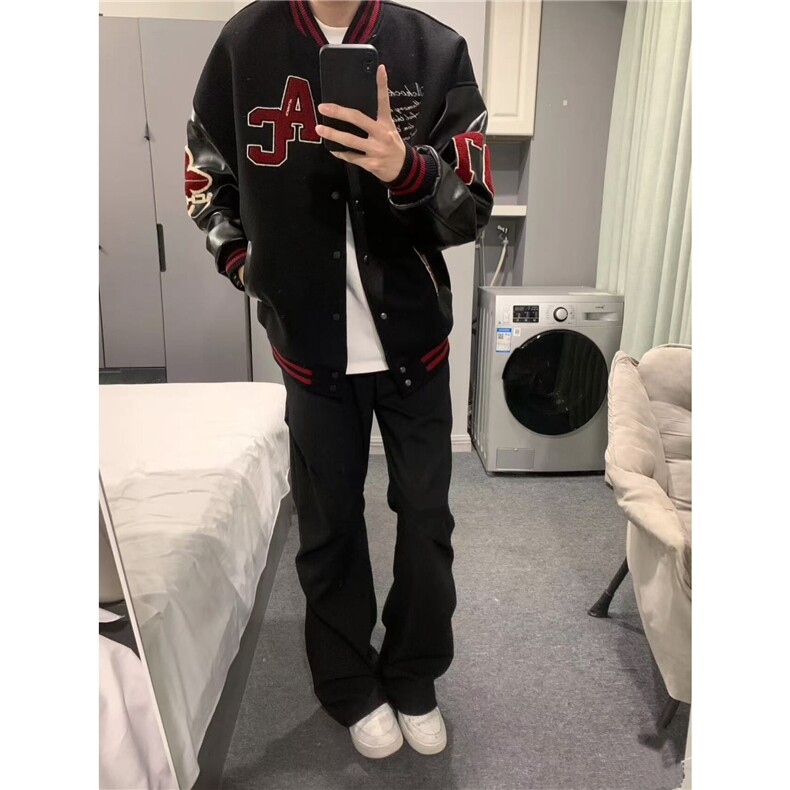 【现货】DJK1028-P70春秋新款美式复古重磅刺绣棒球服拼接夹克,男装夹克,星座603-2