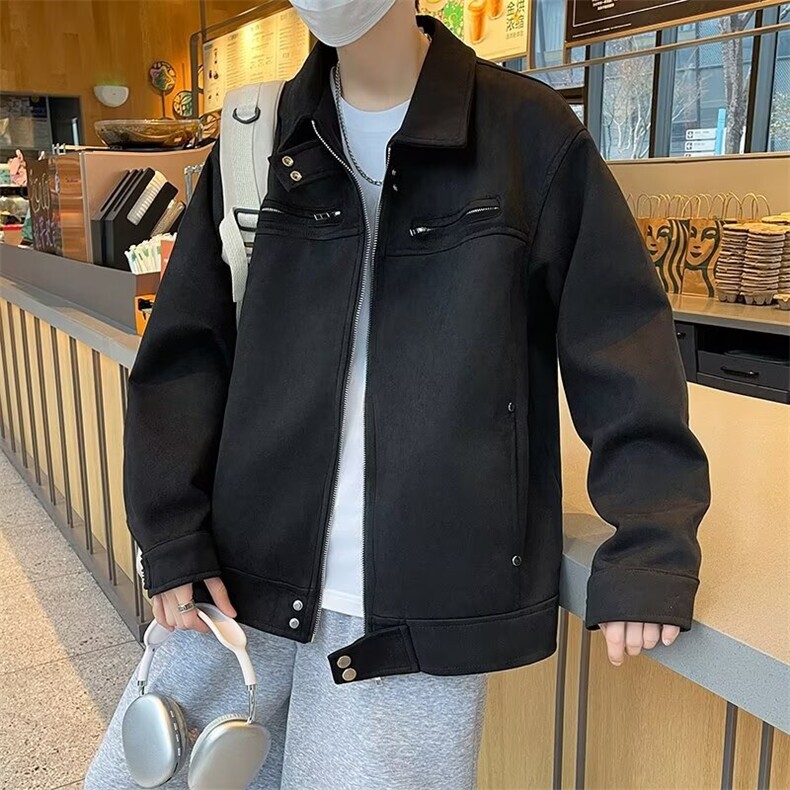 双层麂皮绒夹克男韩版潮流帅痞2024春季新款ins宽松外套W5742-P65,男装夹克,星座412-3