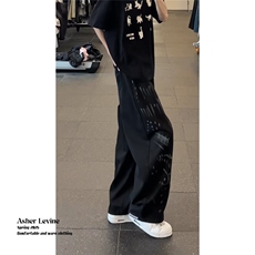 高腰牛仔裤新款重工个性设计感涂鸦复古长裤513ACK2283P40，男装牛仔裤，星座513A