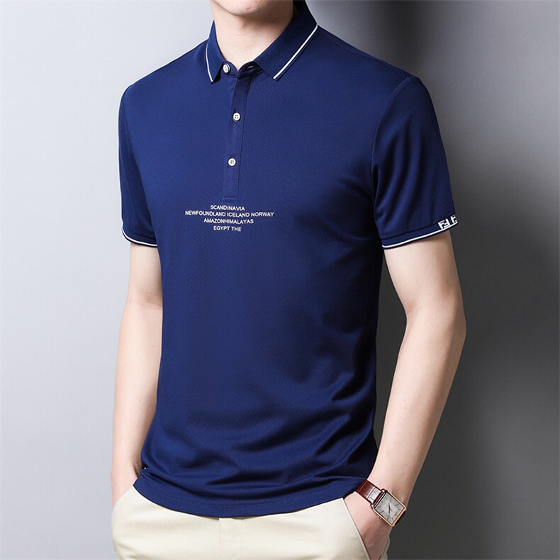 polo衫男2023夏季新款棉质翻领夏季潮流衣服时尚男士POLO男装,男装T恤,电商B212（原钱塘6029）