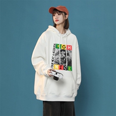 说唱歌手印花LOGO男女情侣潮牌连帽卫衣，男装卫衣，星座310A-4