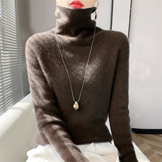 毛衣女秋冬2024新款安迪绒堆堆领针织衫长袖上衣，女装针织衫/毛衣，绒泰祥