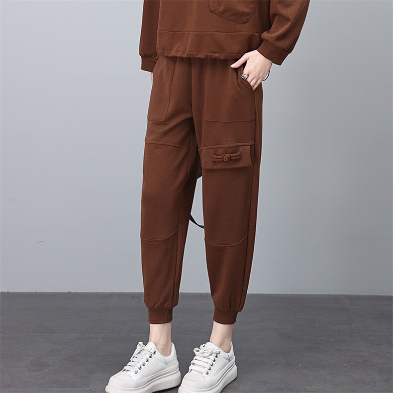 时尚宽松高腰休闲裤女秋冬新款百搭显瘦长裤韩版潮,女装休闲裤,叶笙衣
