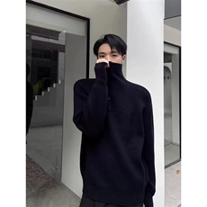 JY631-P62高领毛衣男女韩版纽扣设计套头休闲打底针织毛衫网图，男装T恤，星座1501-3