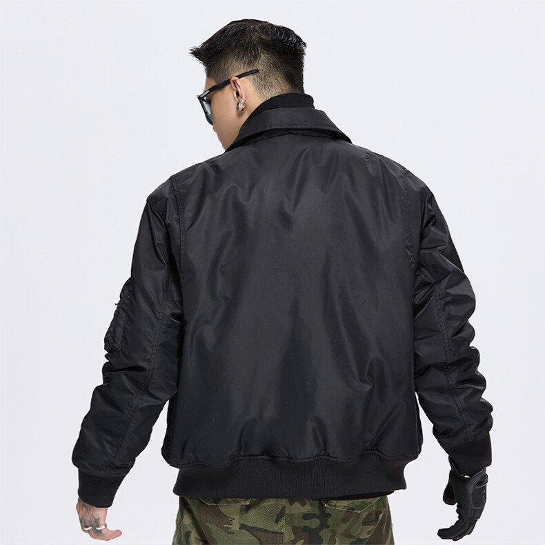 新款秋冬季潮牌宽松飞行员加厚夹克外套男A436-980-P105148,男装夹克,电商A436