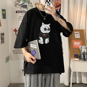 Q11044-P30 春夏季七分袖t恤男大码五分袖男短袖中袖图片