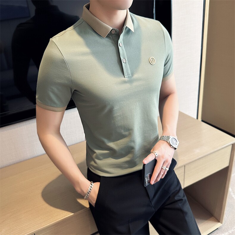 抖音！！现货主推夏季短袖翻领Polo衫5色大码半袖T066-特P40,男装T恤,电商D342