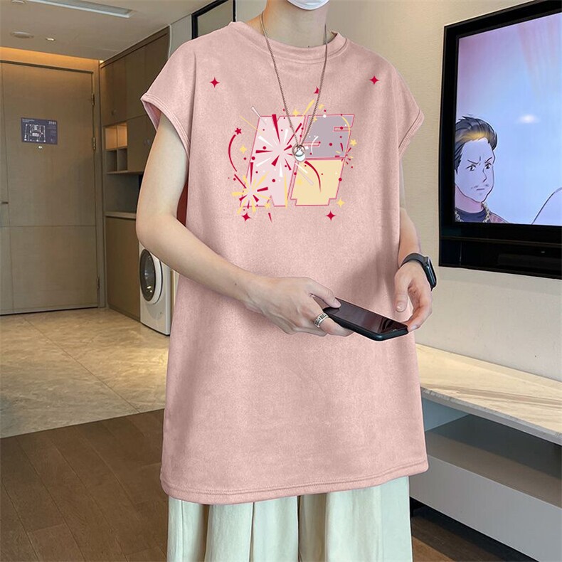 可设48小时发货支持抖音得物来样二开240克重磅美式麂皮绒背心t恤,男装T恤,电商A486