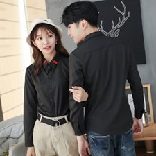 秋装长袖衬衫情侣装修身五星刺绣班服衬衣制服打底衫816B-Y22，男装衬衫，星座716A-1（原星座815）