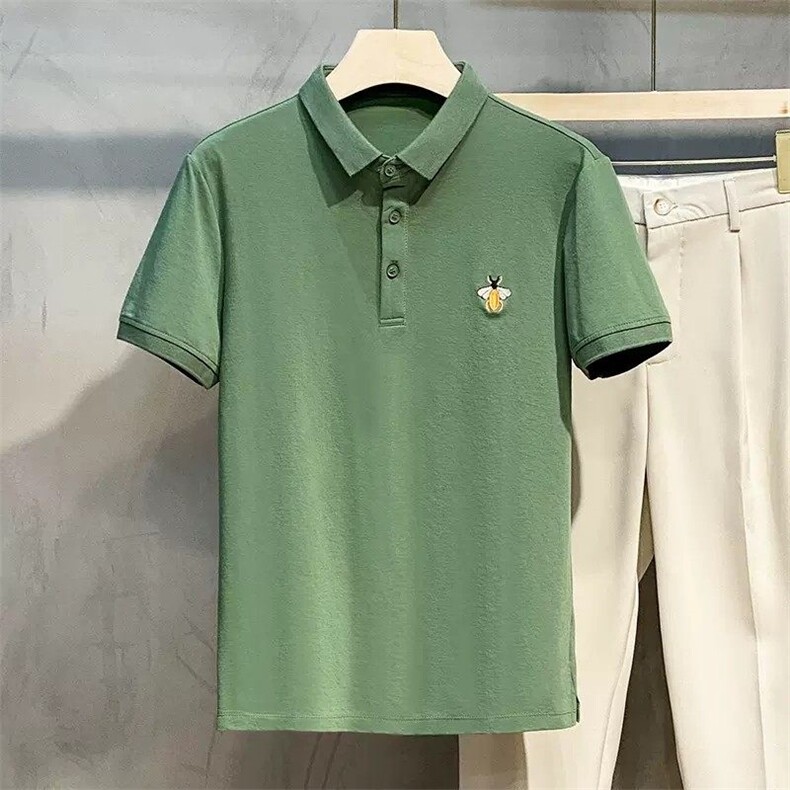 1506-1/TGP70081彩色小蜜蜂刺绣Polo/P39纯色刺绣polo男士短袖T恤,男装T恤,星座1506-1