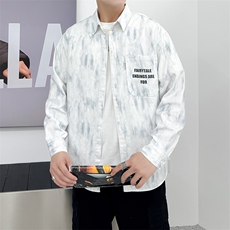 寸衫型夹克高品质纯棉加厚扎染店主社会小伙潮牌新款外套CS79P68，男装夹克，星座301B-1