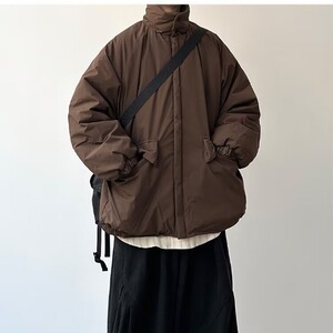 咖色冬季棉衣外套男日系立领宽松休闲夹克棉服1001-1-MY060-P85图片