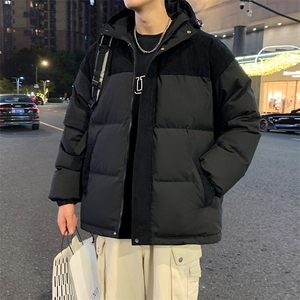 潮流撞色灰鸭绒连帽羽绒服男宽松时尚百搭保暖外套YR9008-P130图片