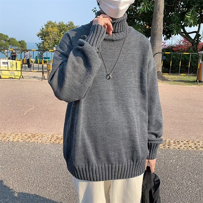 高领毛衣男女秋冬季慵懒风宽松针织衫ins潮牌高街大码外套M20-P30,男装针织衫/毛衣,星座1008-1