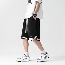 休闲运动短裤男士韩版潮拼色2024夏季新款ins宽松五分裤K5358-P47，男装牛仔裤，星座412-2