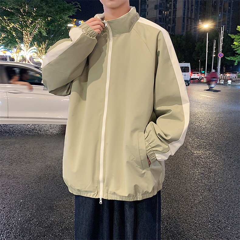 港风双面穿上衣夹克宽松落肩立领冲锋衣外套JK907P70,男装夹克,星座1204-3