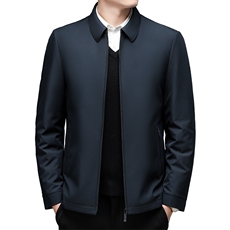 2023新款冬季男士加厚保暖羽绒服中年白鸭绒翻领休闲外套爸爸装，男装羽绒服，电商B212（原钱塘6029）