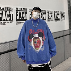 水洗做旧加绒加厚卫衣男23冬高领头像印花打底衫XZ514-2-X58-P78，男装T恤，星座514-2(原B239)