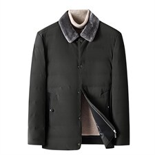 21冬季新款90羽绒服男翻领宽松休闲简约百搭毛领外套DD21703-P250,男装羽绒服,电商B212（原钱塘6029）