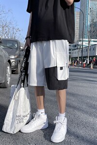 2022夏装新款 港风青少年学生休闲工装短裤五分裤 B221-DK19-P45图片