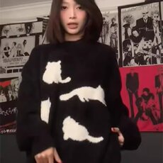 MM112-P65冬季新款毛衣青少年韩版刺绣棉衣羊羔绒港风外套，女装针织衫/毛衣，星座617A-2