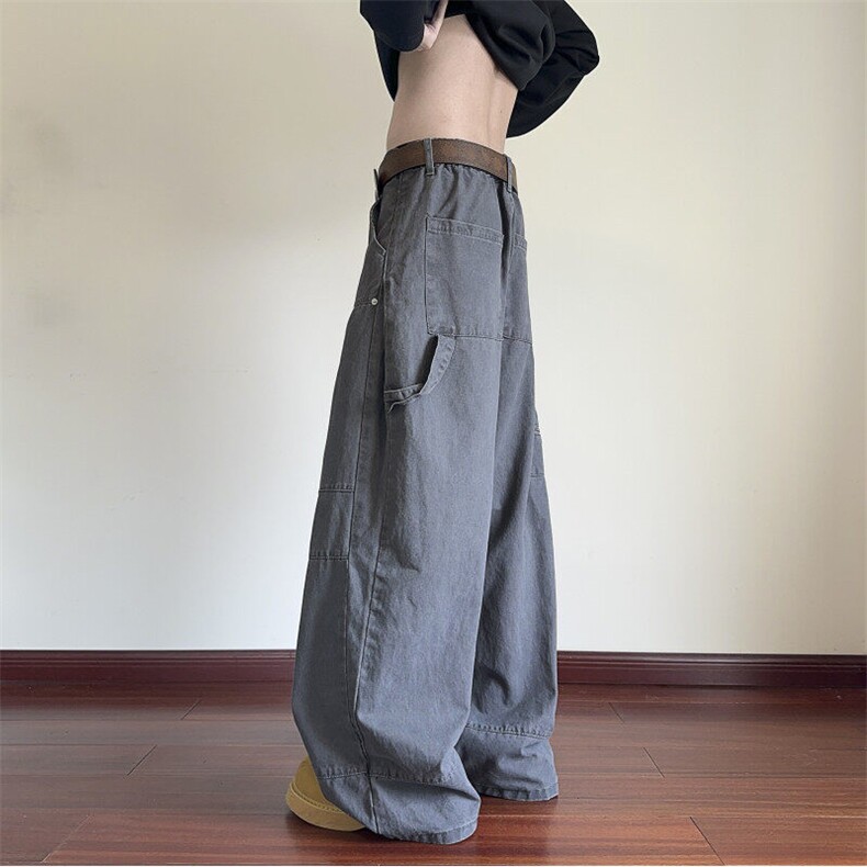 抖音品质春季新款美式高街宽松工装休闲裤B315-K25610-p70控98,男装休闲裤,电商B315