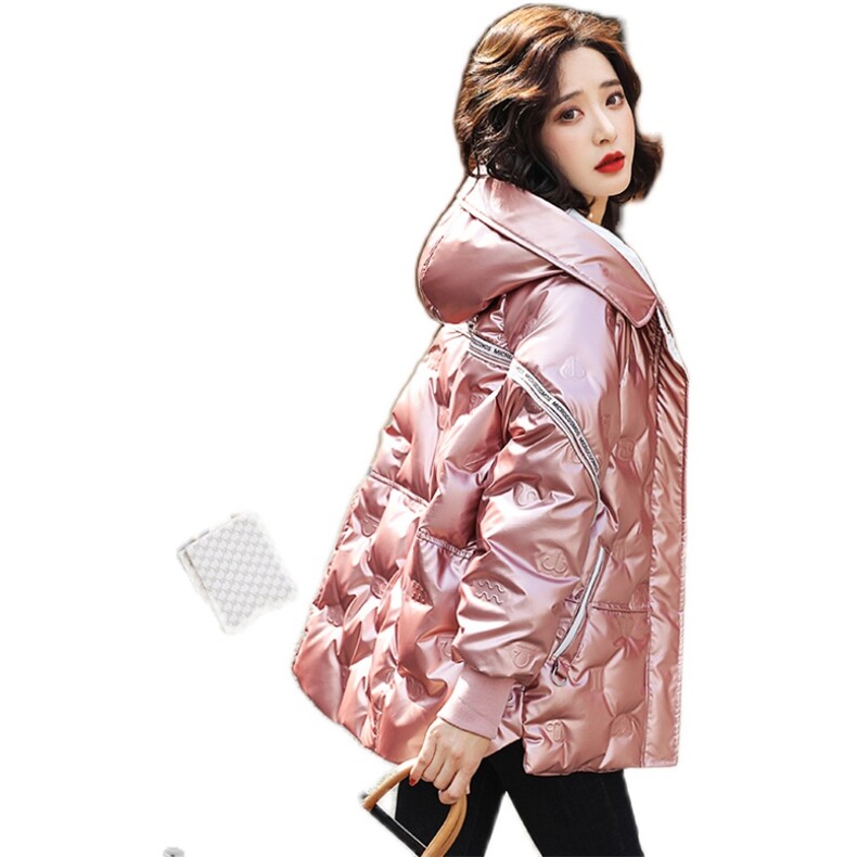 现货1000件2022年冬季新款韩版时尚宽松显瘦白鸭绒中长款连帽外套，女装羽绒服，笃写