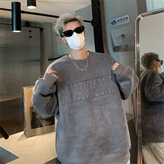 B359-YL2325特P38限价68美式字母钢印重磅男女情侣痞帅街头卫衣，男装卫衣，电商B359