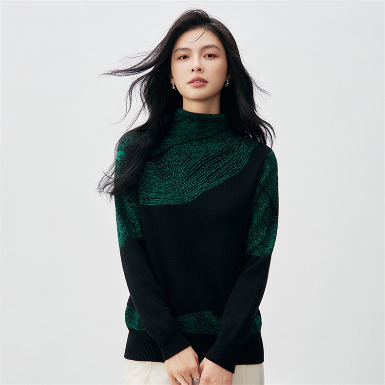 打底衫女秋冬内搭半高领套头保暖长袖羊毛针织毛衣,针织衫/毛衣,米莲尼羊绒