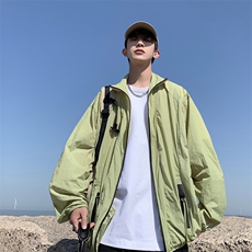 夏季防晒衣男式宽松潮牌外套男女款复古薄款运动夹克冲锋衣，男装夹克，星座410-7