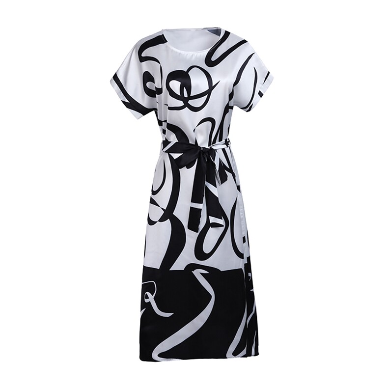 广州十三行高端醋酸连衣裙女夏季2025新款洋气妈妈减龄雪纺裙，女装连衣裙，火爆靓佳人