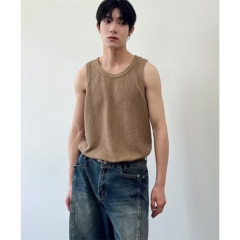 小众设计感罗纹背心无袖背心运动汗衫男-A01-网络图,男装背心/马甲,星座1002-2