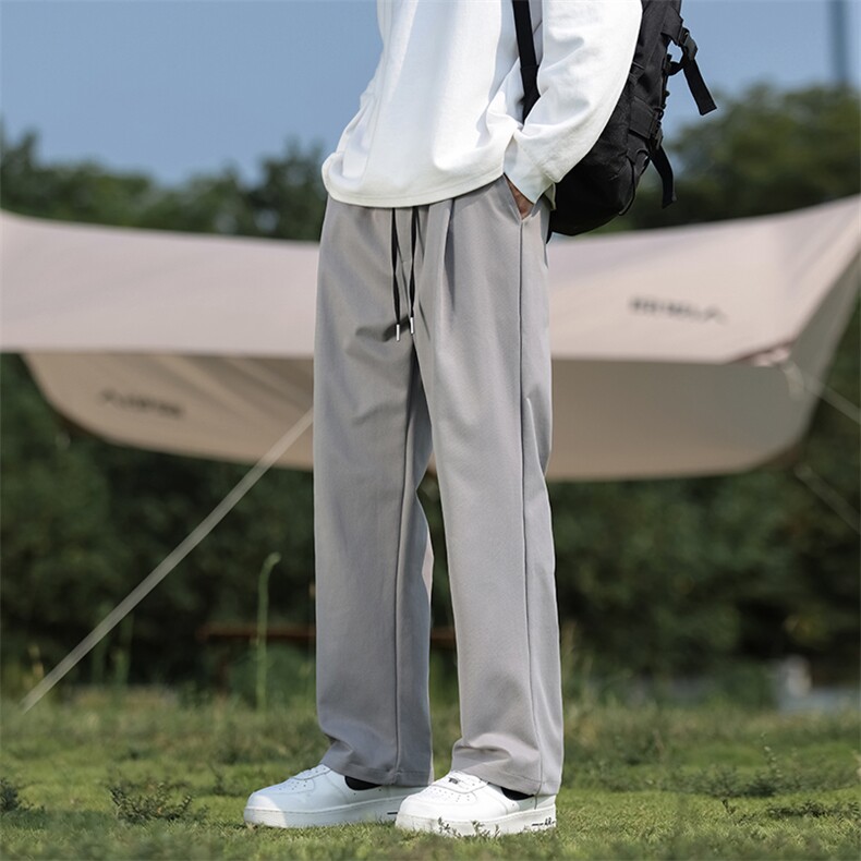 秋冬休闲裤男风纯色学生裤子潮流大码宽松直筒哈伦裤AK16P50,男装休闲裤,星座220-2