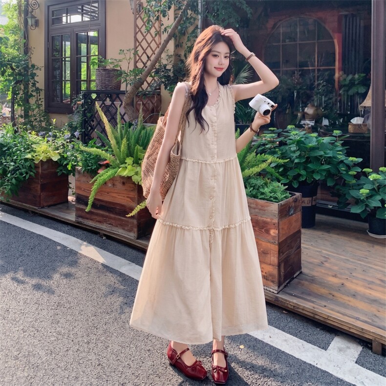 2026年夏季新款时尚潮流舒适飘逸大摆仙女连衣裙,女装连衣裙,心心服饰
