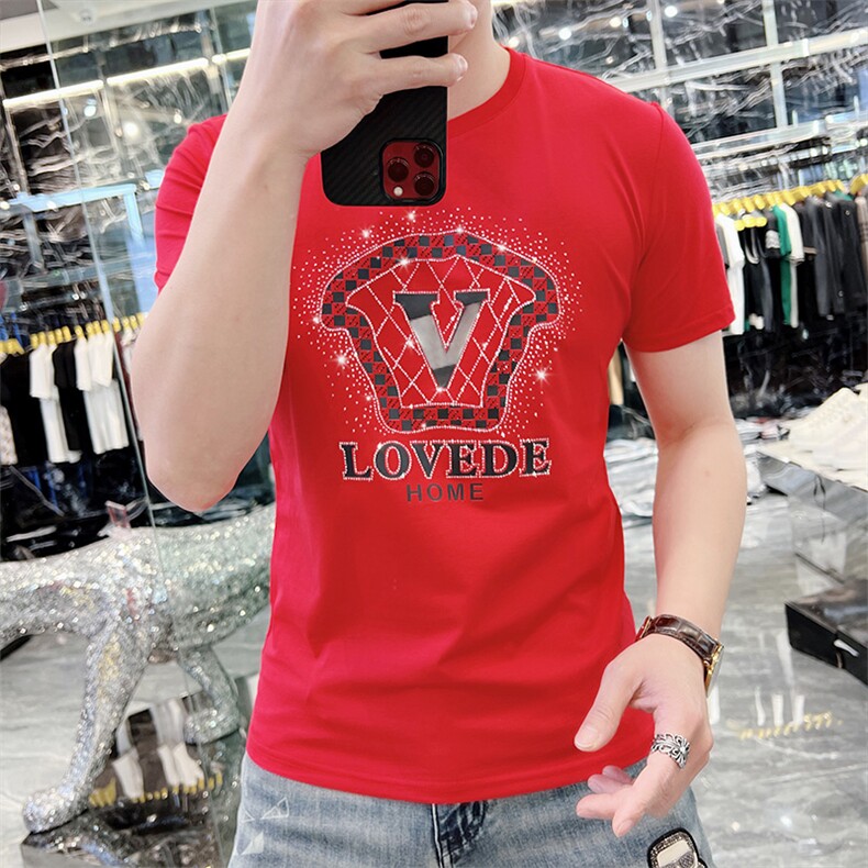 新款时尚高端精品欧货夏季男T恤短袖潮流抖音A227B-A-725-P48,男装T恤,电商A227B（原钱塘4066-1）