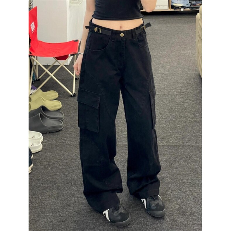 美式街头嘻哈阔腿工装裤男女秋季复古小众设计感直裤子L82988-p68,男装工装外套,星座1008