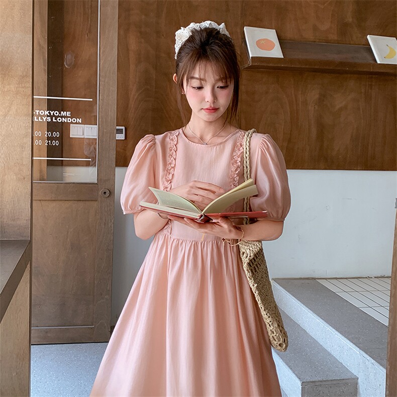 粉色减龄气质连衣裙2C317A-8512-P135-K195,女装连衣裙,2C317A