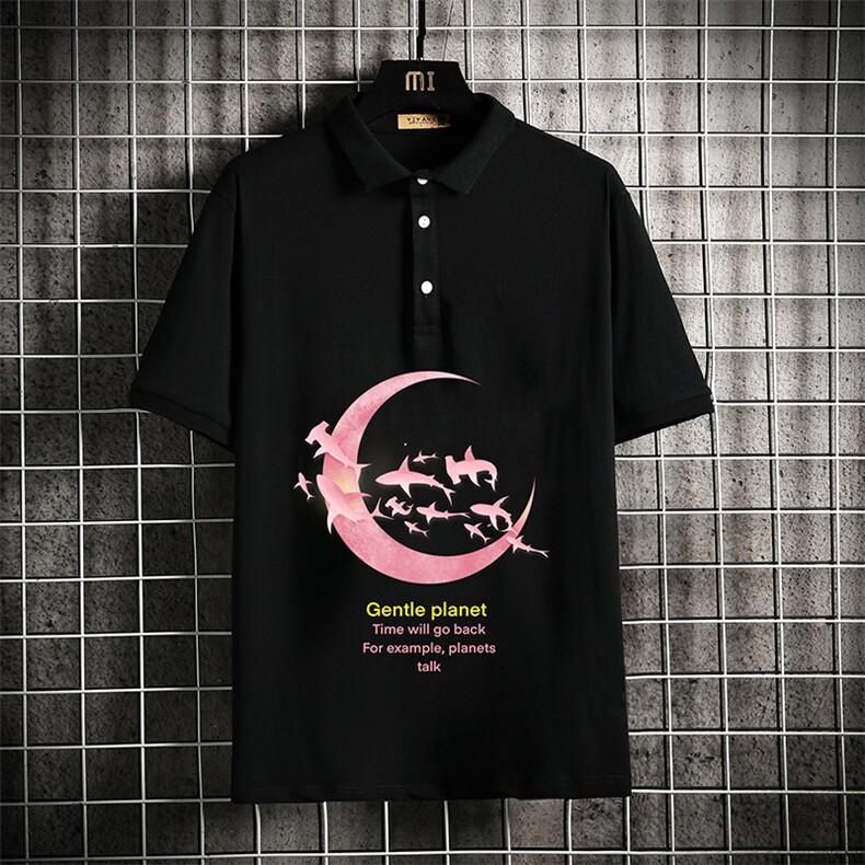 PL57209-P35 翻领短袖polo衫男大码胖子半袖t恤男有领保罗衫 网格图片