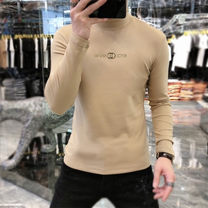 22新款秋冬潮牌男简欧大码圆领双面德绒打底衫长袖A-801-P53图片