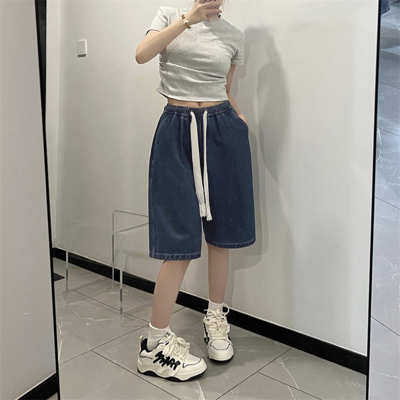 宽松舒适复古时尚牛仔潮流百搭有型牛仔短裤DK852-特批34,男装休闲裤,星座718-1