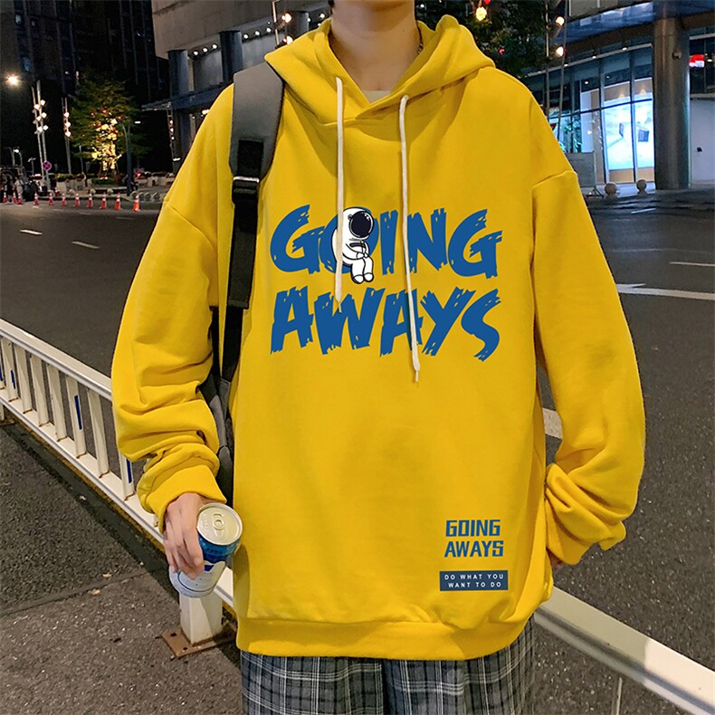 WY2230-P35纯棉连帽卫衣男大码运动帽衫宽松薄外套男,男装卫衣,电商A040