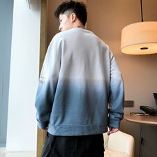 2021春秋季新款潮牌休闲渐变圆领情侣卫衣男套头春秋款DF17T，男装卫衣，电商A102