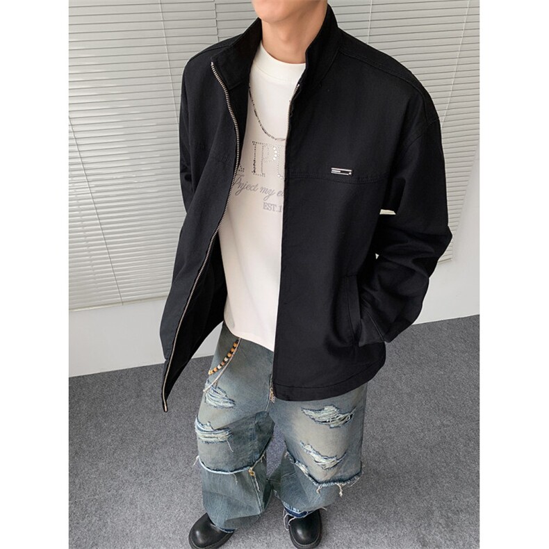现货得物二开立领教练夹克男秋cleanfit美式休闲外套JK1257-P85,男装夹克,星座1103-3