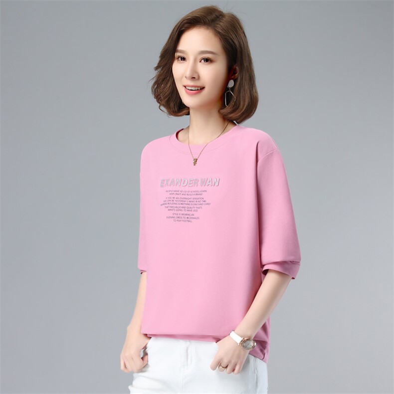 2023年夏季新款潮韩版字母卫衣女无帽休闲百搭长袖上衣服女打底衫图片