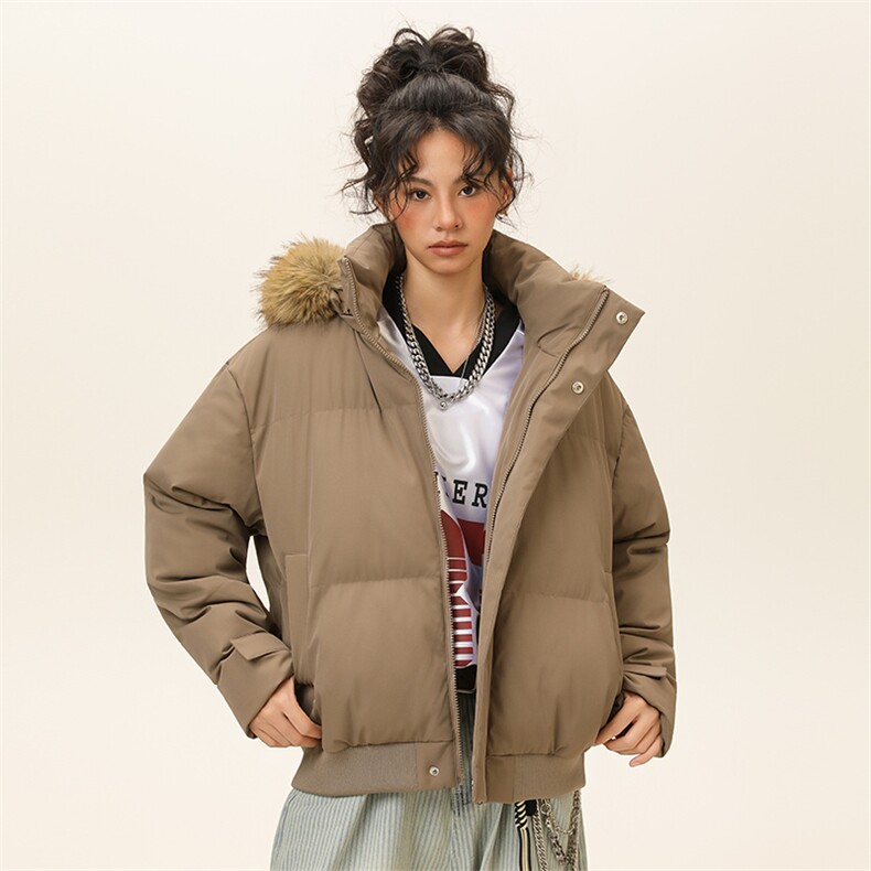 潮流宽松连帽棉服高街潮牌休闲棉衣A161-9986-P98图片