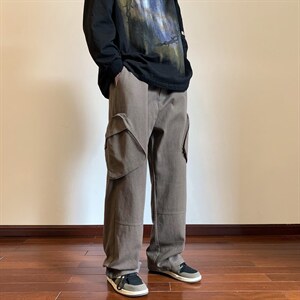 秋季新款立体袋拼接工装裤XZ604-KG38-P55控68
