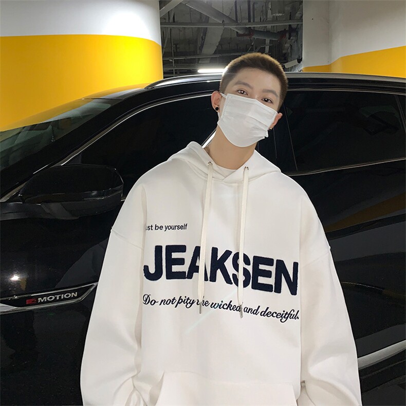 美式字母大码卫衣男士潮ins复古连帽衣服秋季百搭JK22310p75控88,男装卫衣,星座605(原A050)
