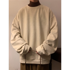港风大码长T纯色麂皮绒套头圆领长袖卫衣-TC1001-P28【特价】图片